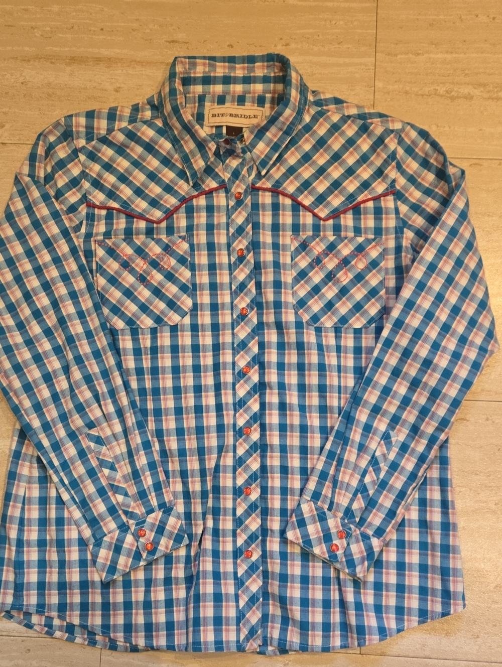 Bit & Bridle Multi-Color Plaid Western Snap Down Shirt